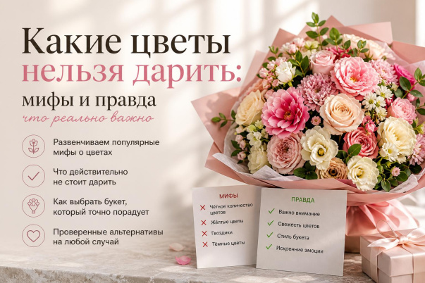 Какие цветы нельзя дарить: мифы и правда