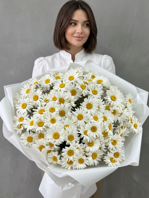 Букет из 101 одноголовой ромашки