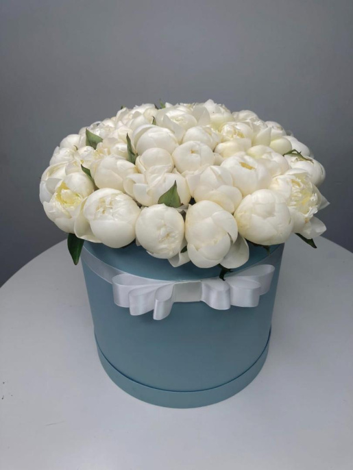 Белые Пионы В Коробке 35