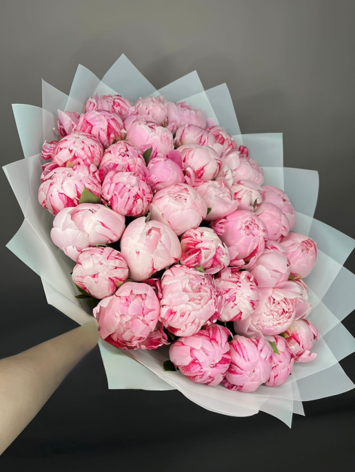 Букет из 35 Розовых Пионов