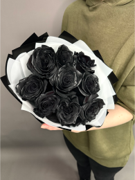 Букет из 9 Черных Роз