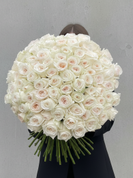 Букет из 101 Розы Вайт Охара (White O’Hara)