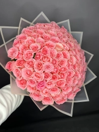 Букет из 101 Розовой Розы Классика
