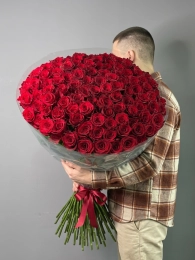 Букет из 101 красной Розы 90 см