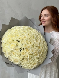 Букет из 101 Белой Розы Классика