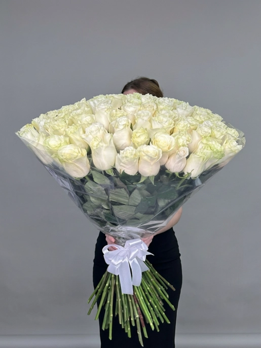 Букет из 101 Белой Розы 90 см