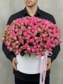 Коробка из 101 Пионовидной Розы Мисти Баблз