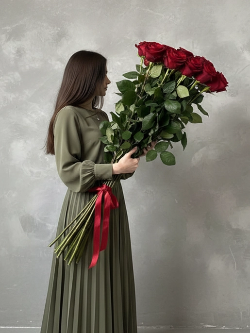 Букет из 15 Роз 120 см