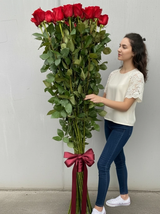 Букет из 21 розы 180 см