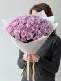 Букет из 15 розовых кустовых хризантем